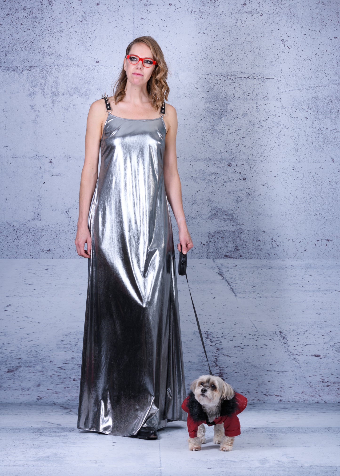 LiLi The First boutique - BARBARA-BOLOGNA-Silver Studs Avantgarde Maxi Dress