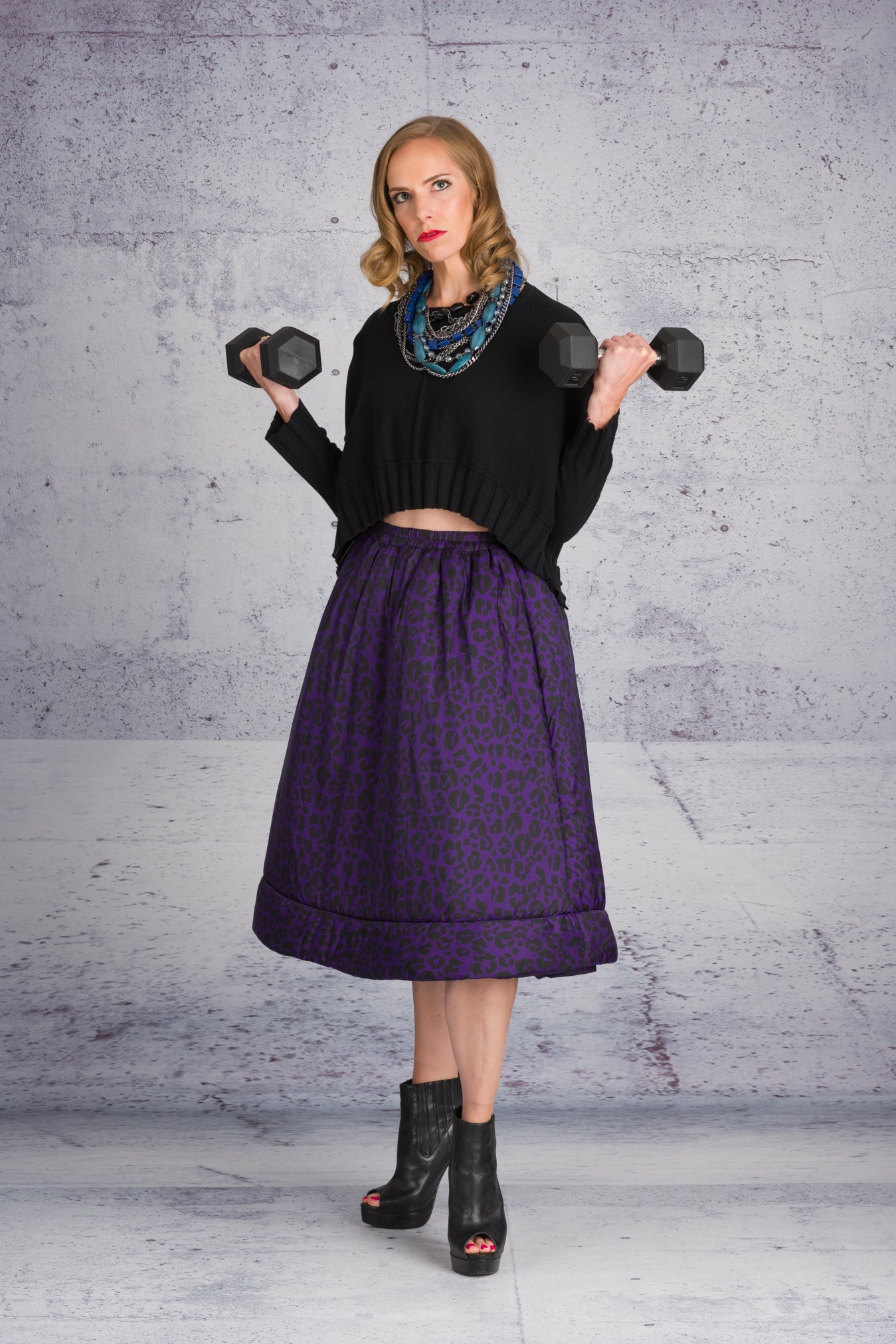 LiLi The First boutique - BARBARA-BOLOGNA-Leopard Purple Padded Skirt