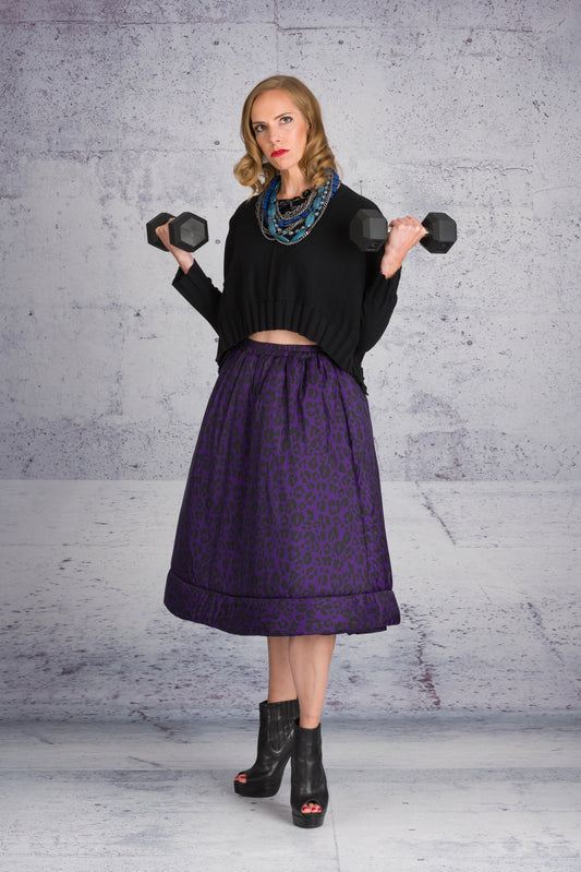 LiLi The First boutique - BARBARA-BOLOGNA-Leopard Purple Padded Skirt