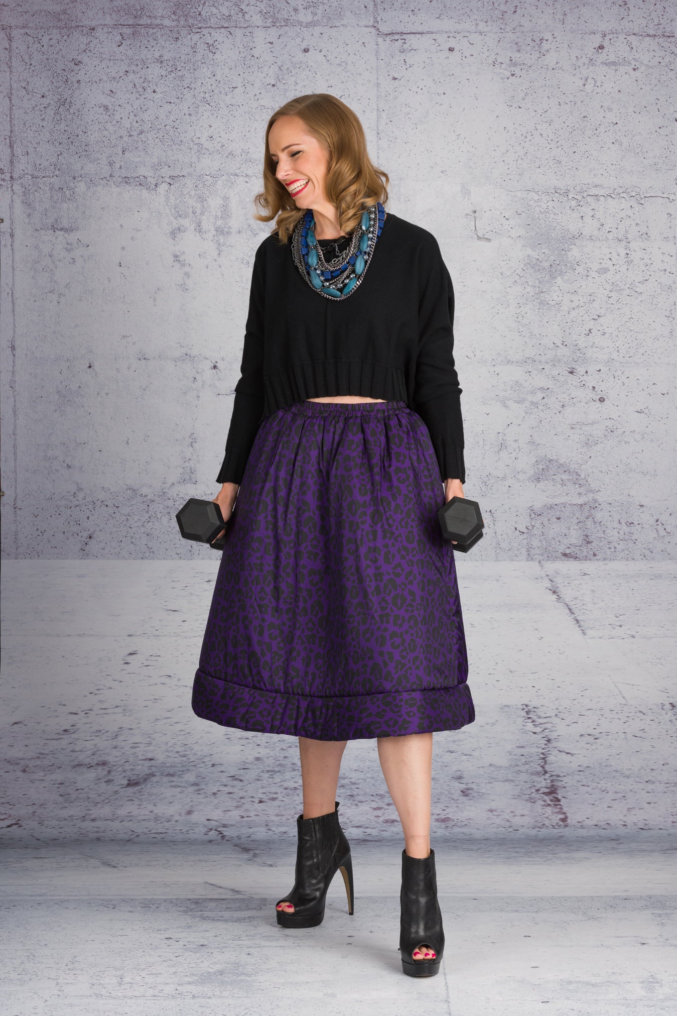 LiLi The First boutique - BARBARA-BOLOGNA-Leopard Purple Padded Skirt