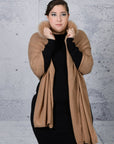 FUR TRIM SHAWL